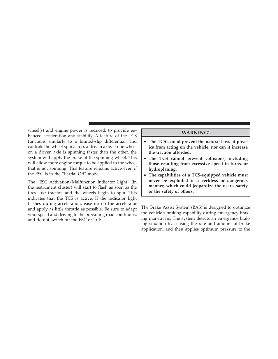 Brake assist system (bas) | Dodge 2011 Grand_Caravan - Owner Manual User Manual | Page 374 / 562