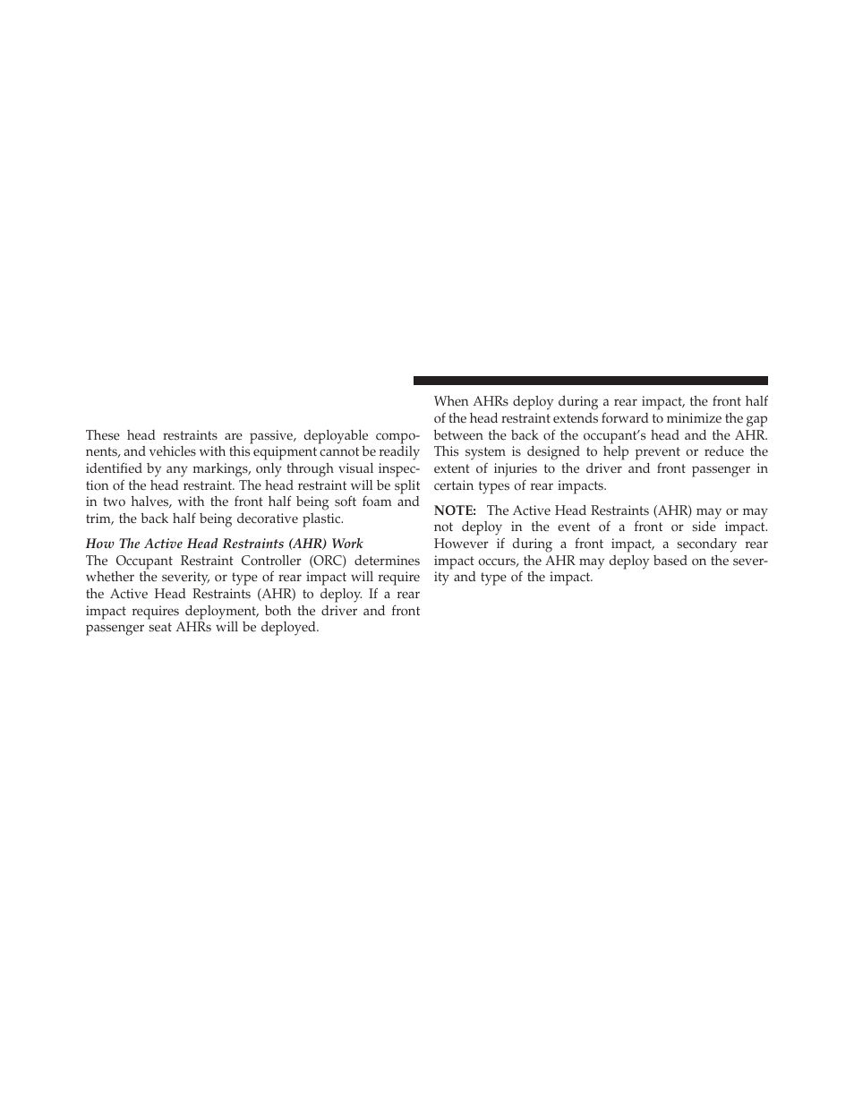 Supplemental active head restraints (ahr), If equipped | Dodge 2011 Grand_Caravan - Owner Manual User Manual | Page 68 / 562