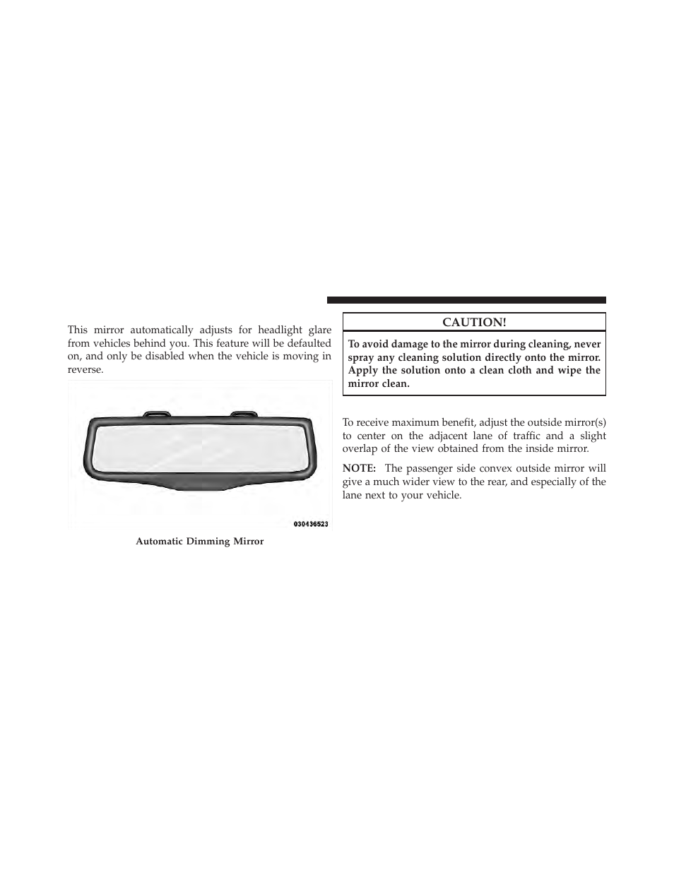 Automatic dimming mirror — if equipped, Outside mirrors | Dodge 2011 Journey - Owner Manual User Manual | Page 104 / 557