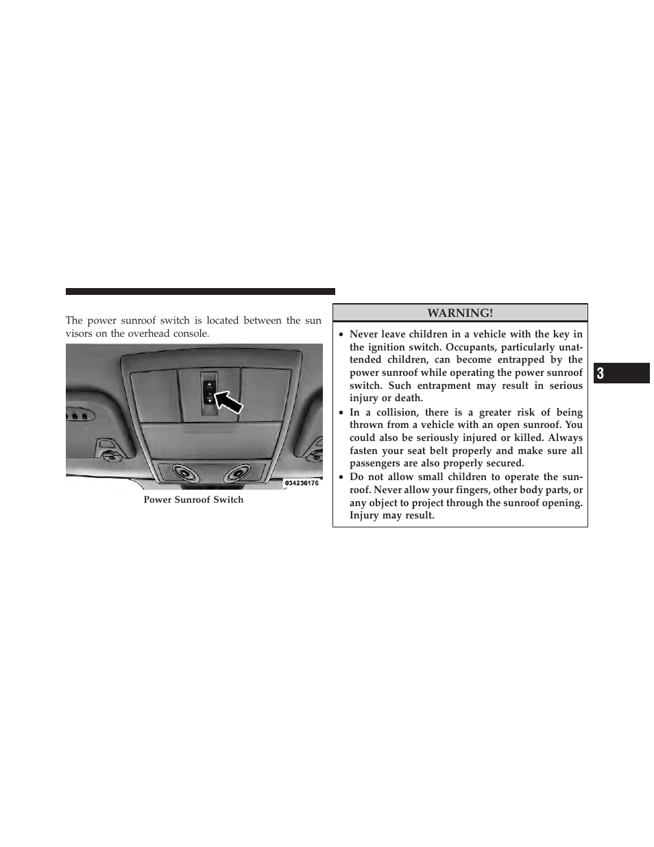 Power sunroof — if equipped | Dodge 2011 Journey - Owner Manual User Manual | Page 229 / 557