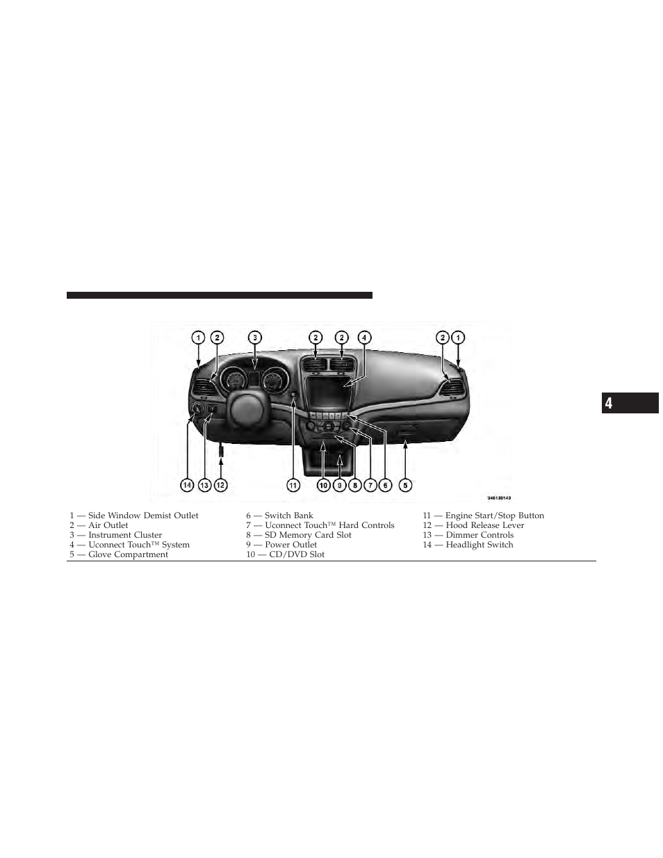 Instrument panel features | Dodge 2011 Journey - Owner Manual User Manual | Page 259 / 557