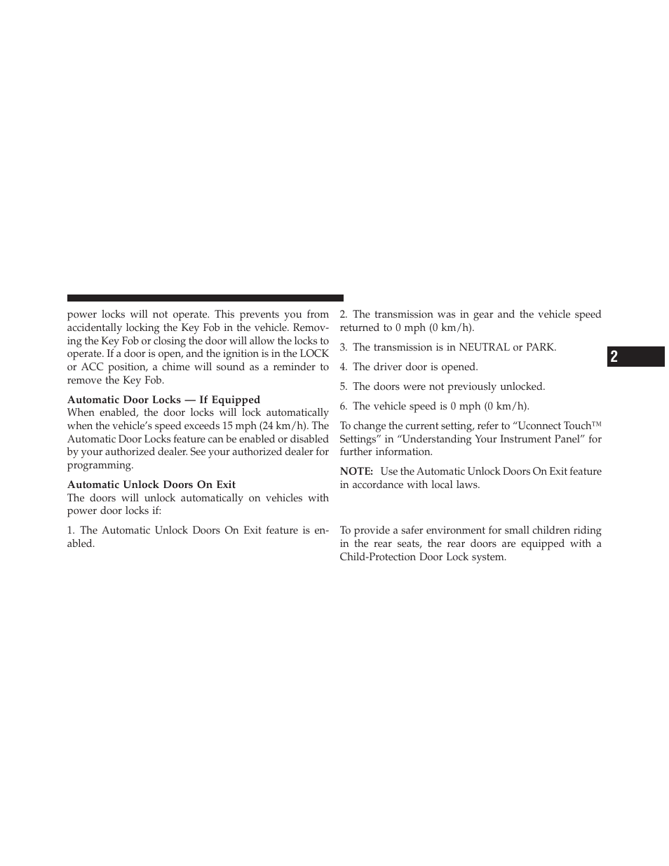 Child-protection door lock system — rear doors, Child-protection door lock system — rear, Doors | Dodge 2011 Journey - Owner Manual User Manual | Page 33 / 557