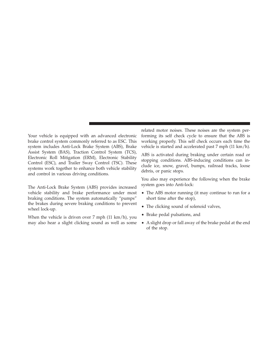 Electronic brake control system, Anti-lock brake system (abs) | Dodge 2011 Journey - Owner Manual User Manual | Page 356 / 557