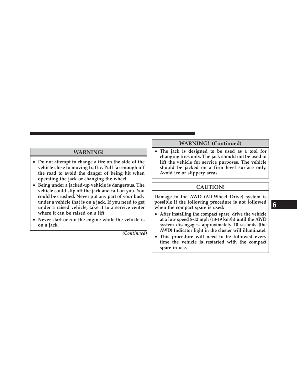 Jacking and tire changing | Dodge 2011 Journey - Owner Manual User Manual | Page 427 / 557