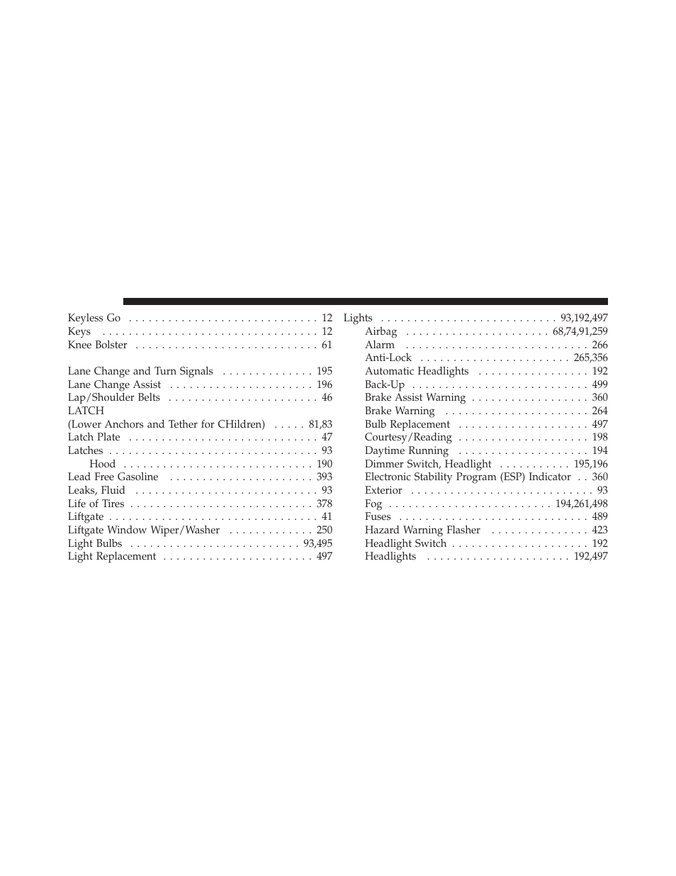 Dodge 2011 Journey - Owner Manual User Manual | Page 544 / 557