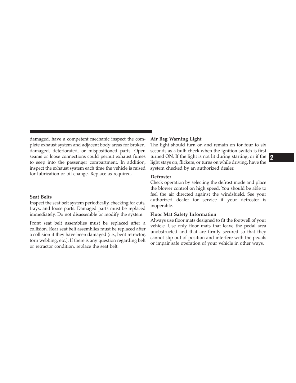 Safety checks you should make inside the vehicle, Safety checks you should make inside the, Vehicle | Dodge 2011 Journey - Owner Manual User Manual | Page 93 / 557