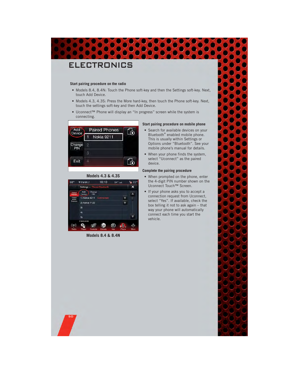 Electronics | Dodge 2011 Journey - User Guide User Manual | Page 52 / 108