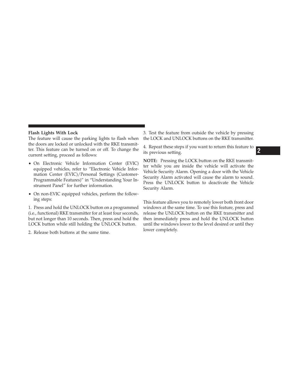 Remote open window feature — if equipped, Remote open window feature — if, Equipped | Dodge 2011 Nitro - Owner Manual User Manual | Page 26 / 497