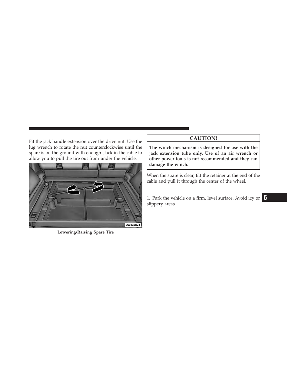 Spare tire removal, Preparations for jacking | Dodge 2011 Nitro - Owner Manual User Manual | Page 386 / 497