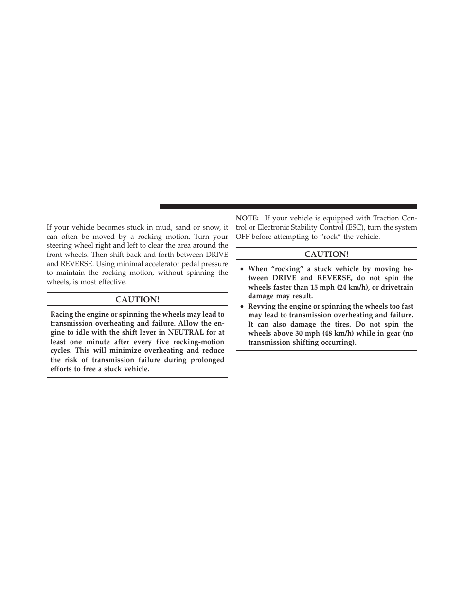 Freeing a stuck vehicle | Dodge 2011 Nitro - Owner Manual User Manual | Page 395 / 497