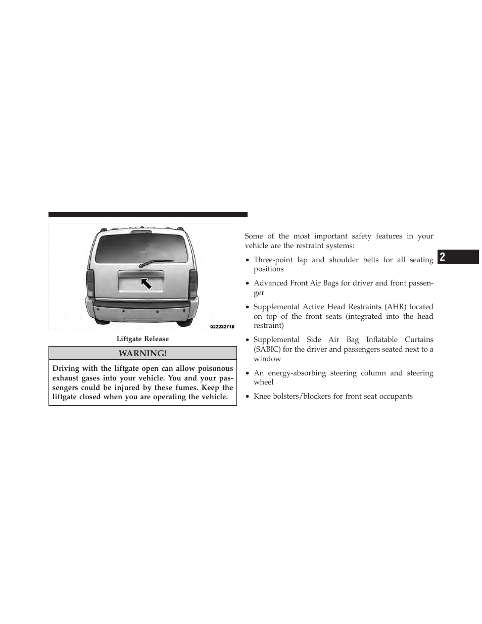 Occupant restraints | Dodge 2011 Nitro - Owner Manual User Manual | Page 42 / 497