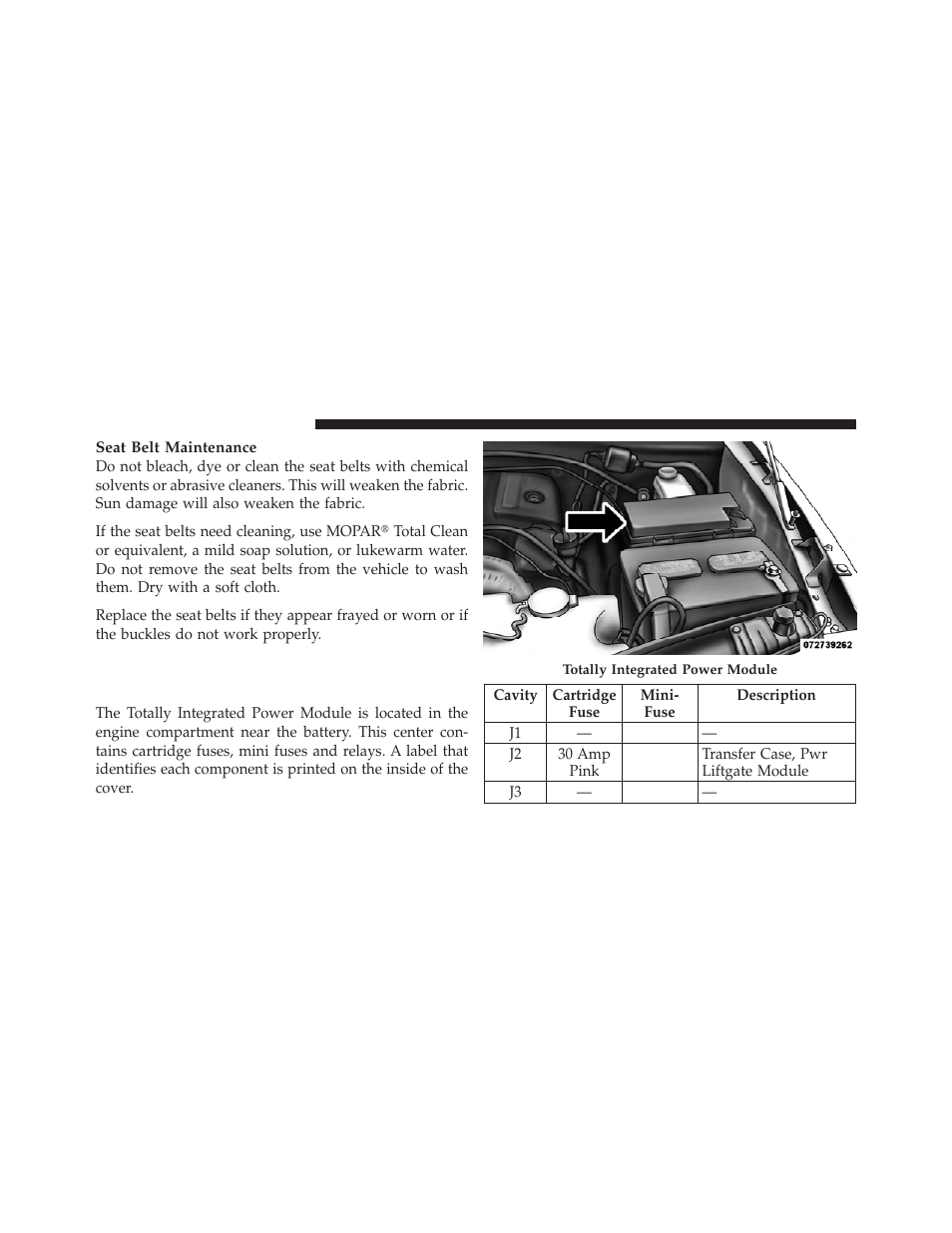 Fuses, Totally integrated power module | Dodge 2011 Nitro - Owner Manual User Manual | Page 435 / 497