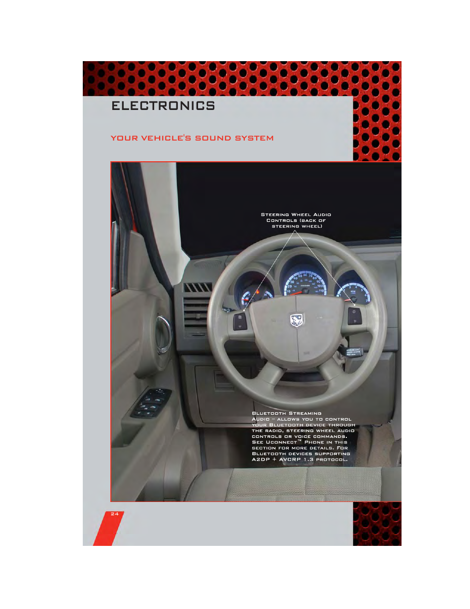 Electronics, Your vehicle's sound system | Dodge 2011 Nitro - User Guide User Manual | Page 26 / 84