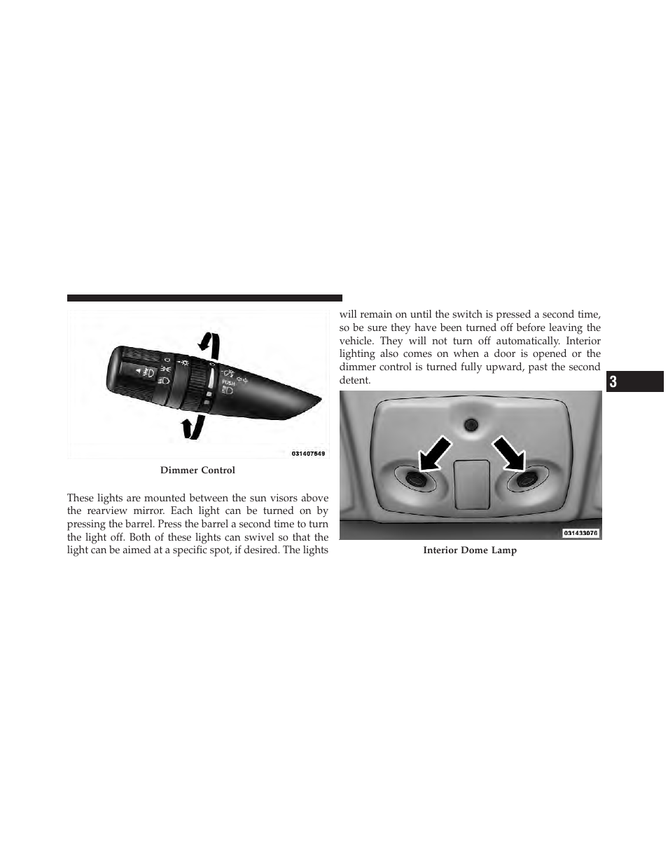 Map/reading/interior lights | Dodge 2012 Avenger - Owner Manual User Manual | Page 157 / 514