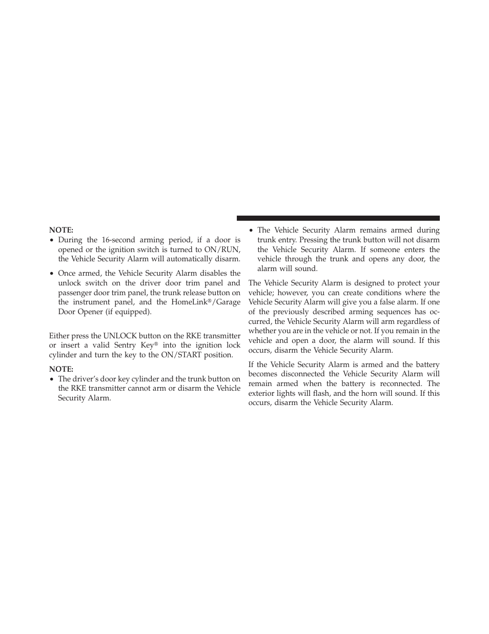 To disarm the system | Dodge 2012 Avenger - Owner Manual User Manual | Page 22 / 514