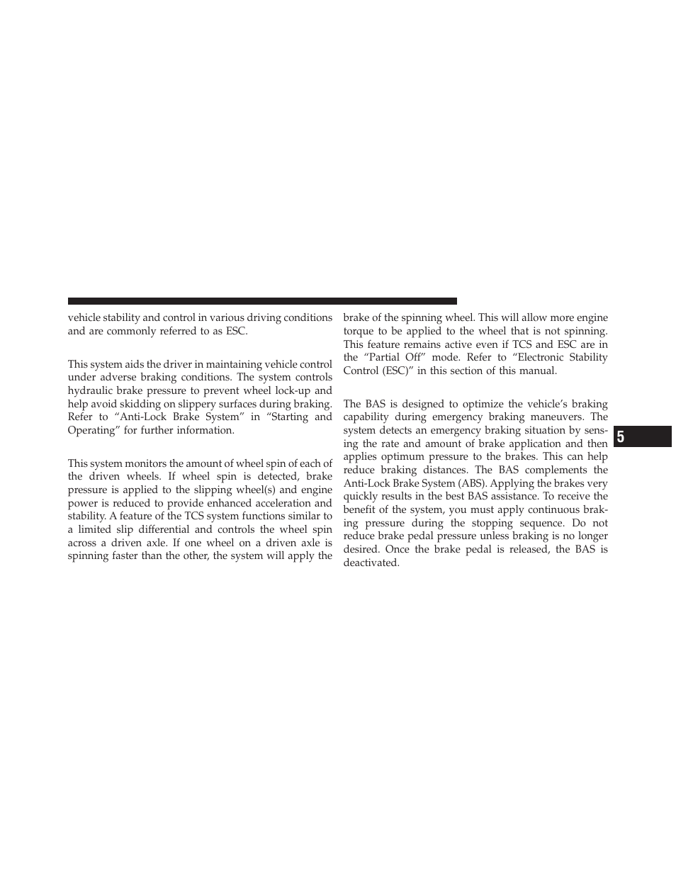 Anti-lock brake system (abs), Traction control system (tcs), Brake assist system (bas) | Dodge 2012 Avenger - Owner Manual User Manual | Page 333 / 514