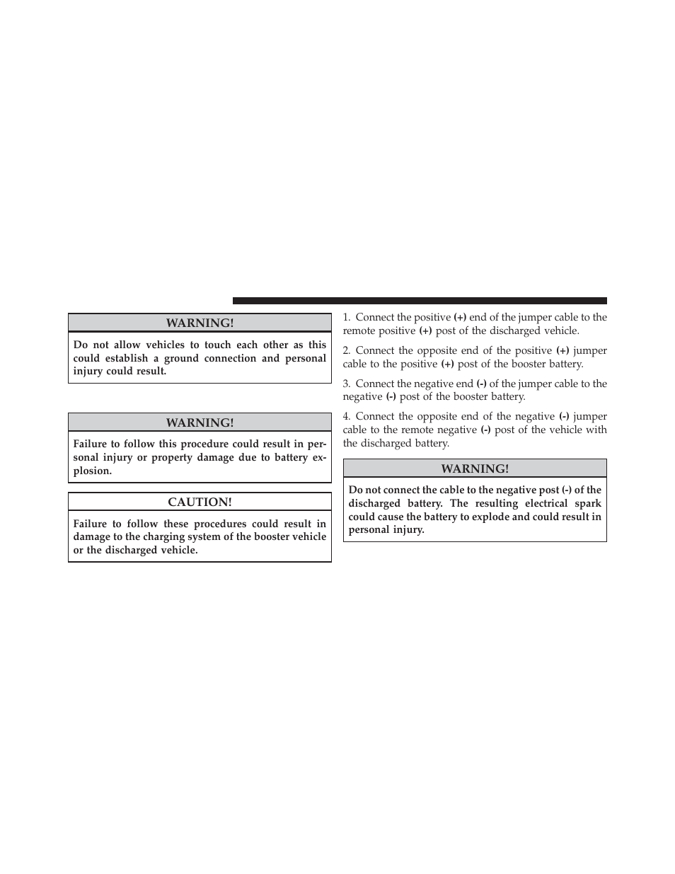 Jump-starting procedure | Dodge 2012 Avenger - Owner Manual User Manual | Page 410 / 514