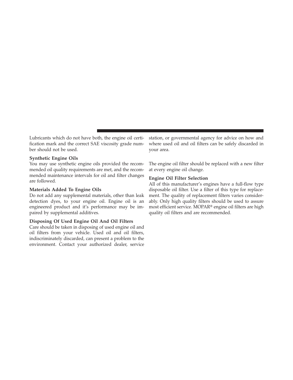 Engine oil filter | Dodge 2012 Avenger - Owner Manual User Manual | Page 428 / 514
