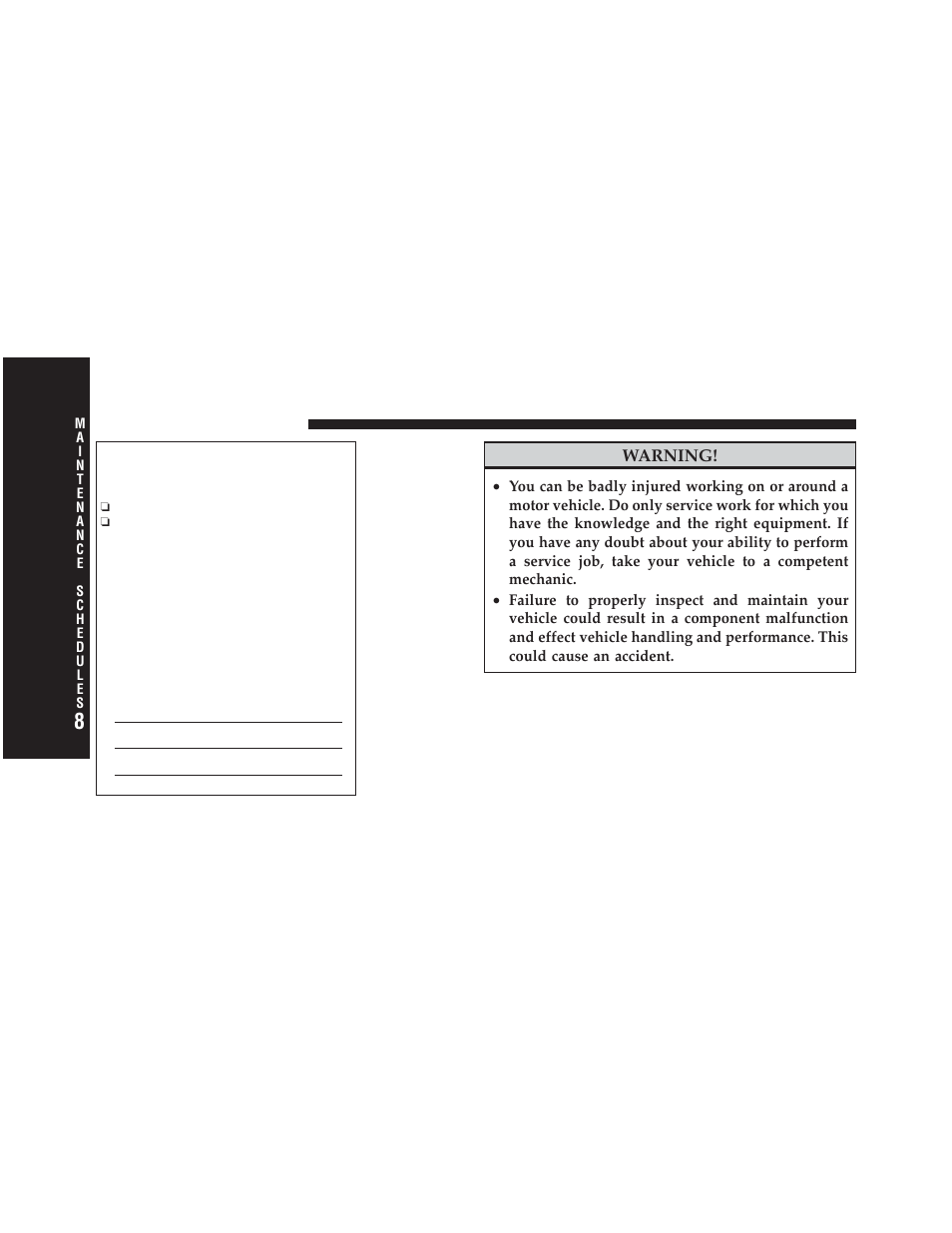 Warning | Dodge 2012 Avenger - Owner Manual User Manual | Page 482 / 514