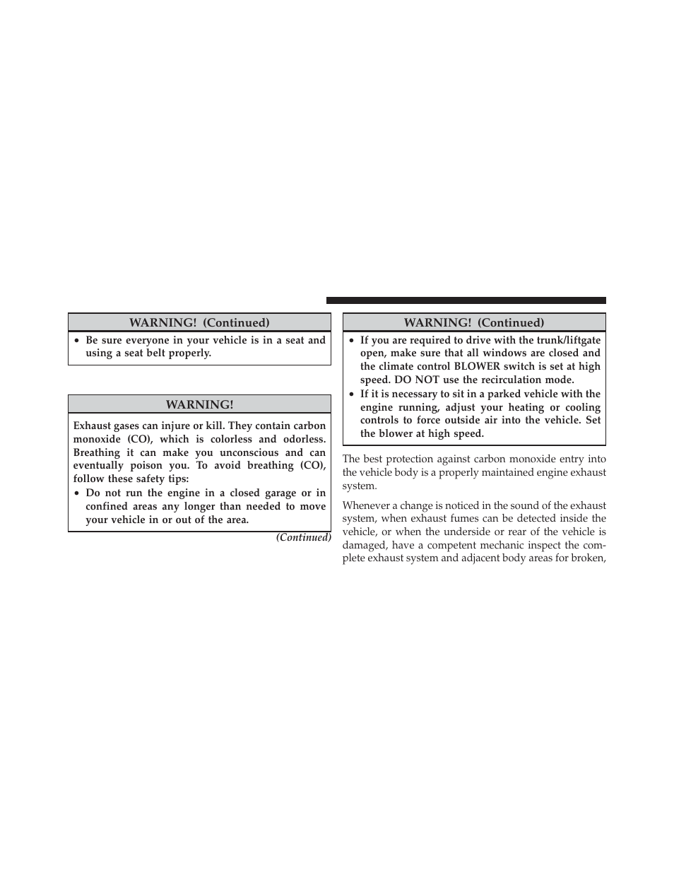 Exhaust gas | Dodge 2012 Avenger - Owner Manual User Manual | Page 88 / 514