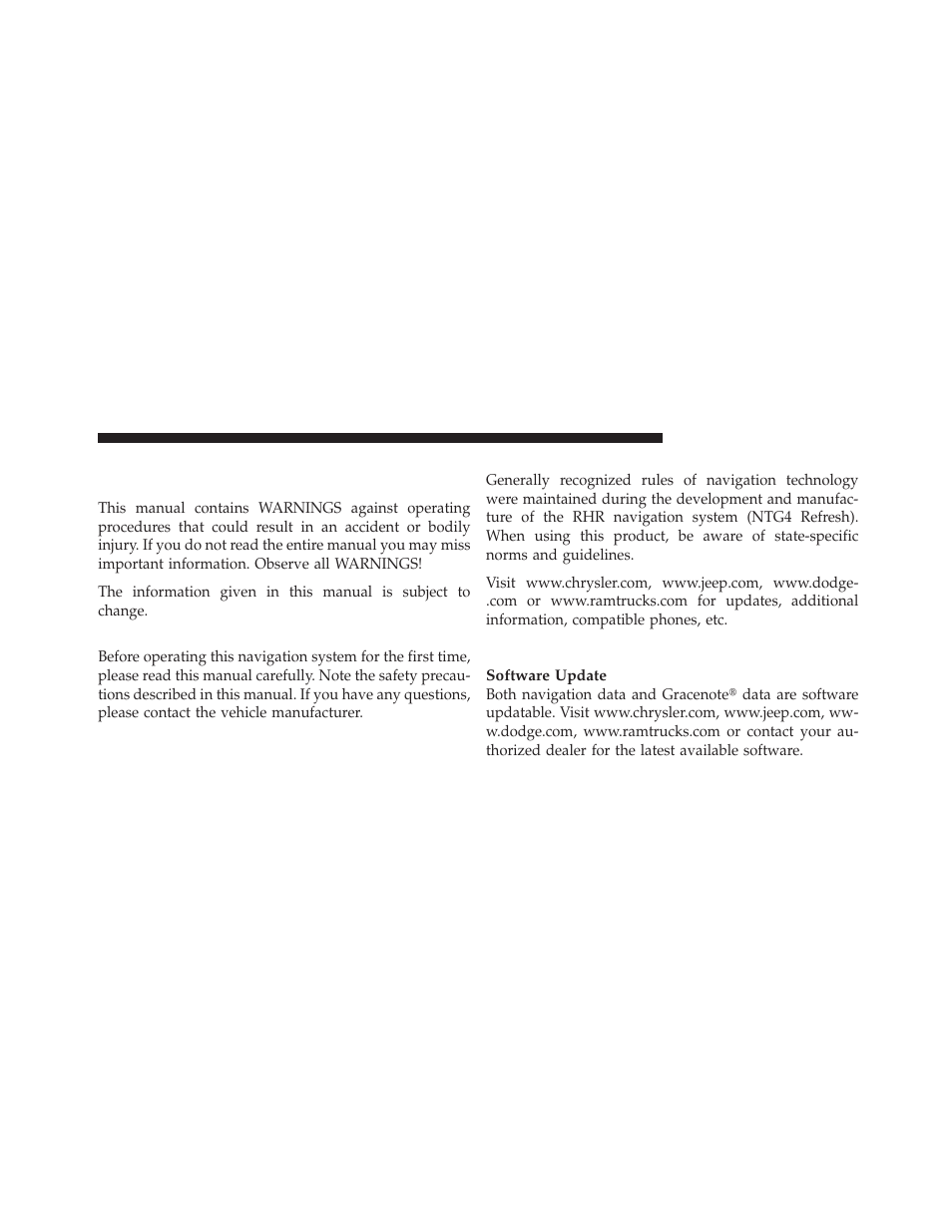 Introduction, Warnings, Safety references | Intended use, System care | Ram Trucks MEDIA CENTER 730N for Jeep User Manual | Page 17 / 216