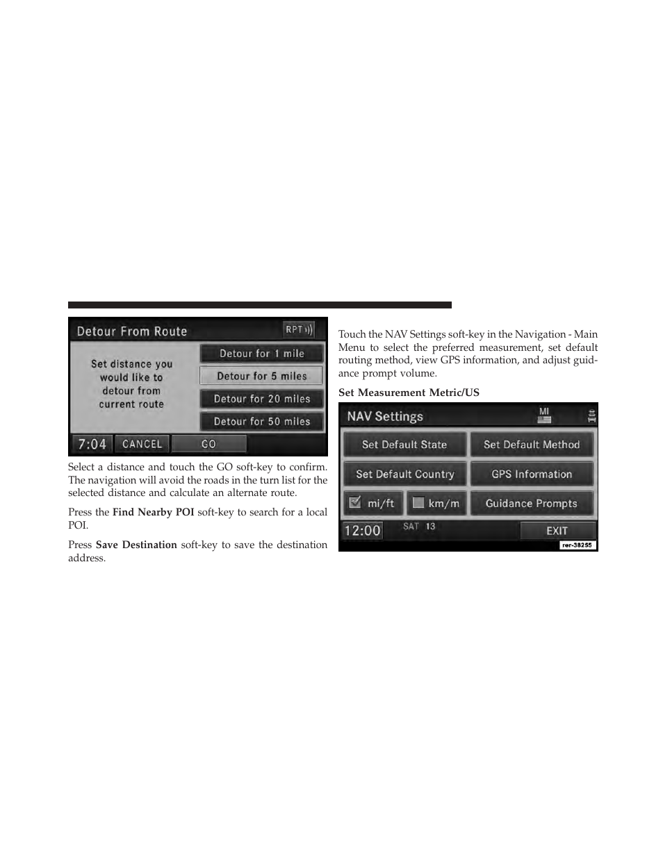 Navigation default settings | Ram Trucks MEDIA CENTER 730N for Jeep User Manual | Page 187 / 216