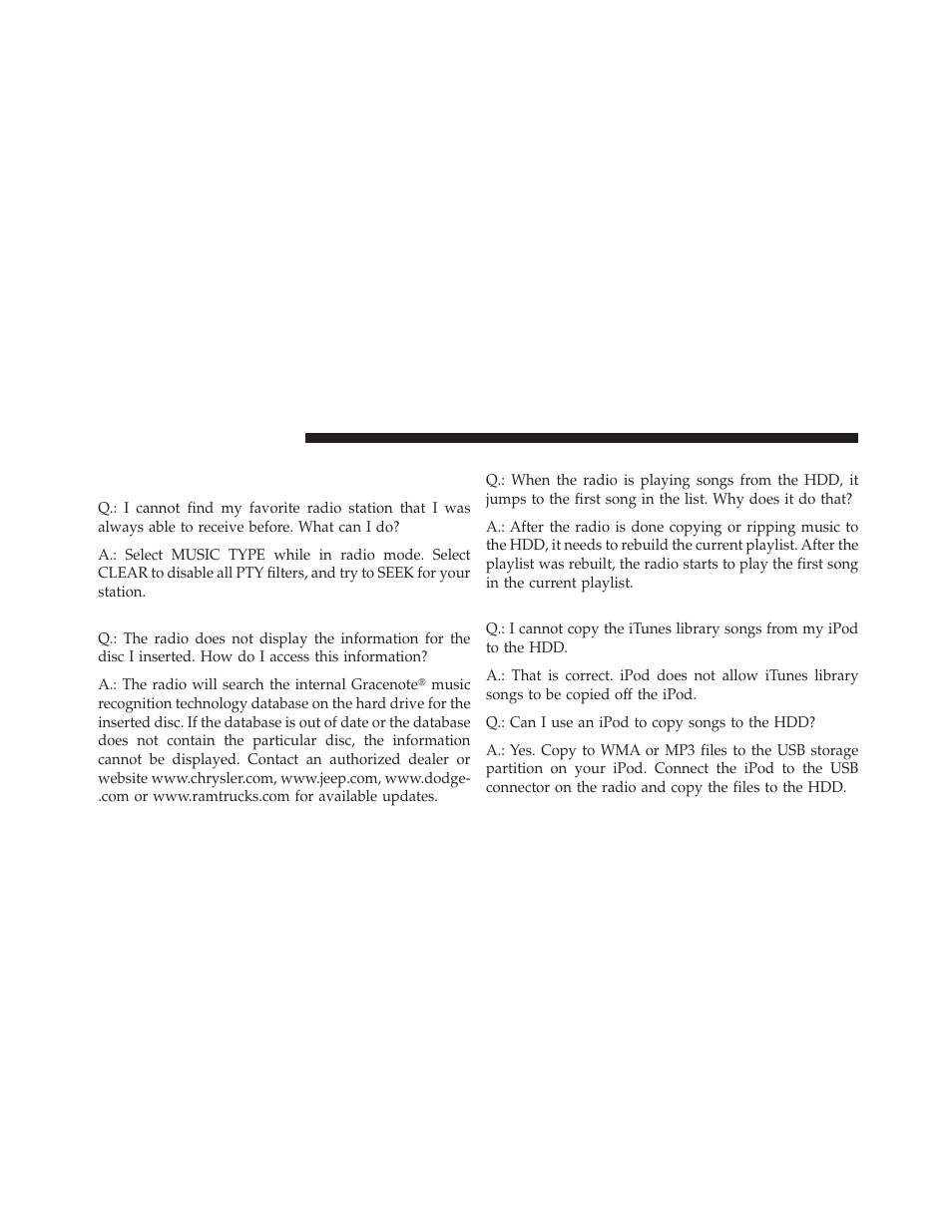 Troubleshooting, Radio, Disc | Ipod/digital device control | Ram Trucks MEDIA CENTER 730N for Jeep User Manual | Page 212 / 216