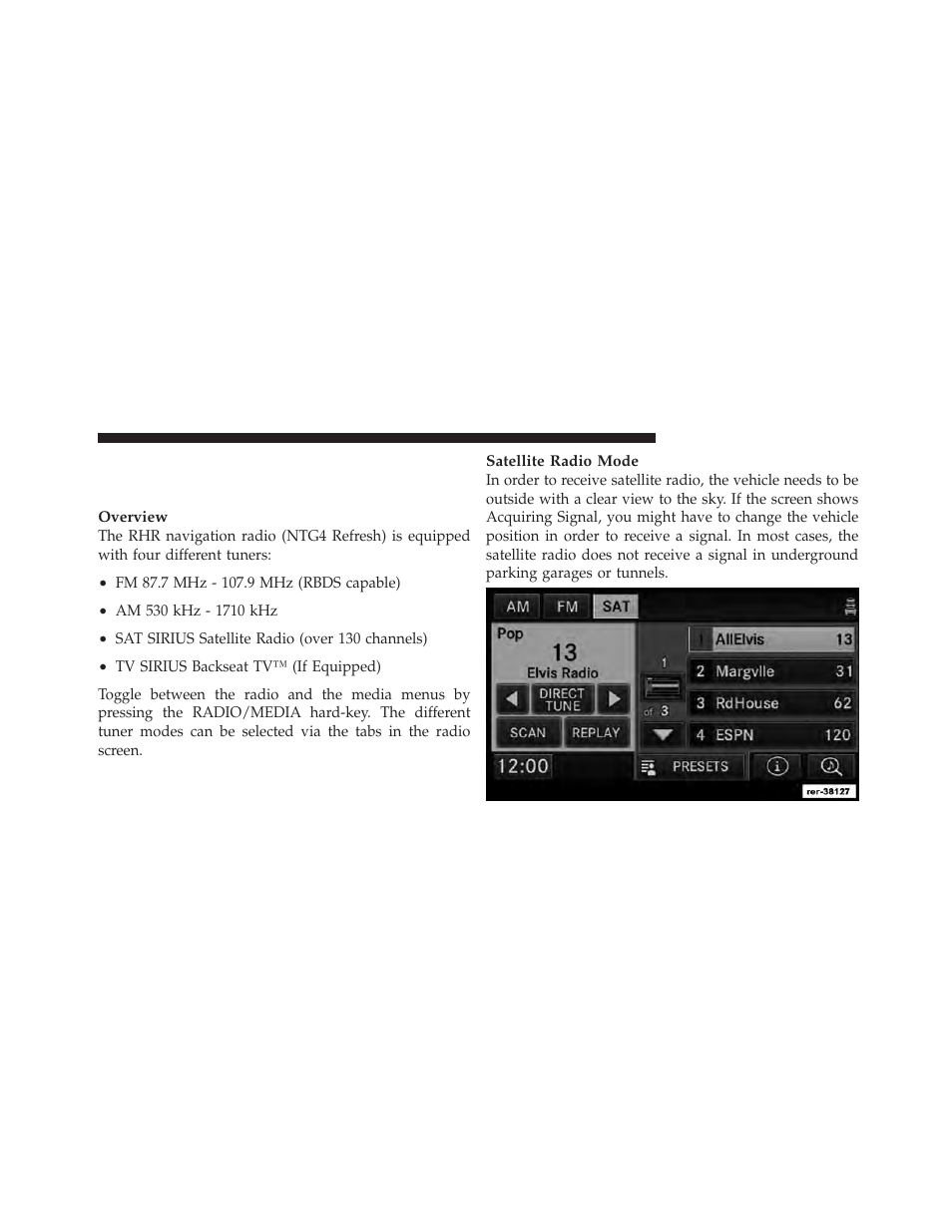 Uconnect™ multimedia (radio), Radio mode | Ram Trucks MEDIA CENTER 730N for Jeep User Manual | Page 41 / 216