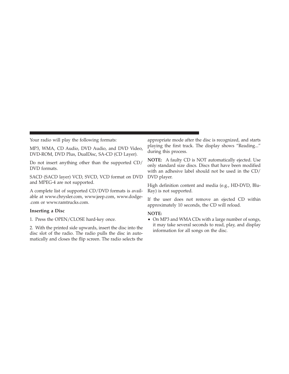 Ram Trucks MEDIA CENTER 730N for Jeep User Manual | Page 69 / 216