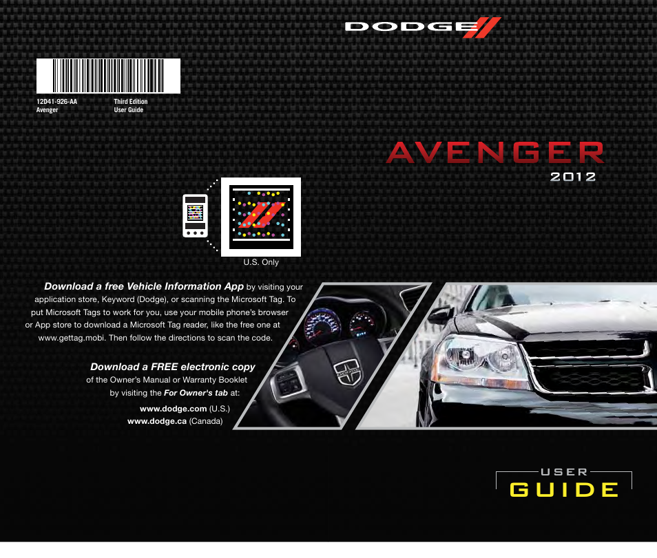 Dodge 2012 Avenger - User Guide User Manual | 108 pages