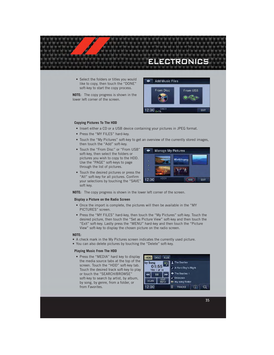 Electronics | Dodge 2012 Avenger - User Guide User Manual | Page 37 / 108