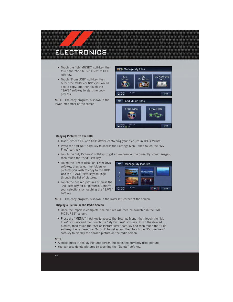 Electronics | Dodge 2012 Avenger - User Guide User Manual | Page 46 / 108