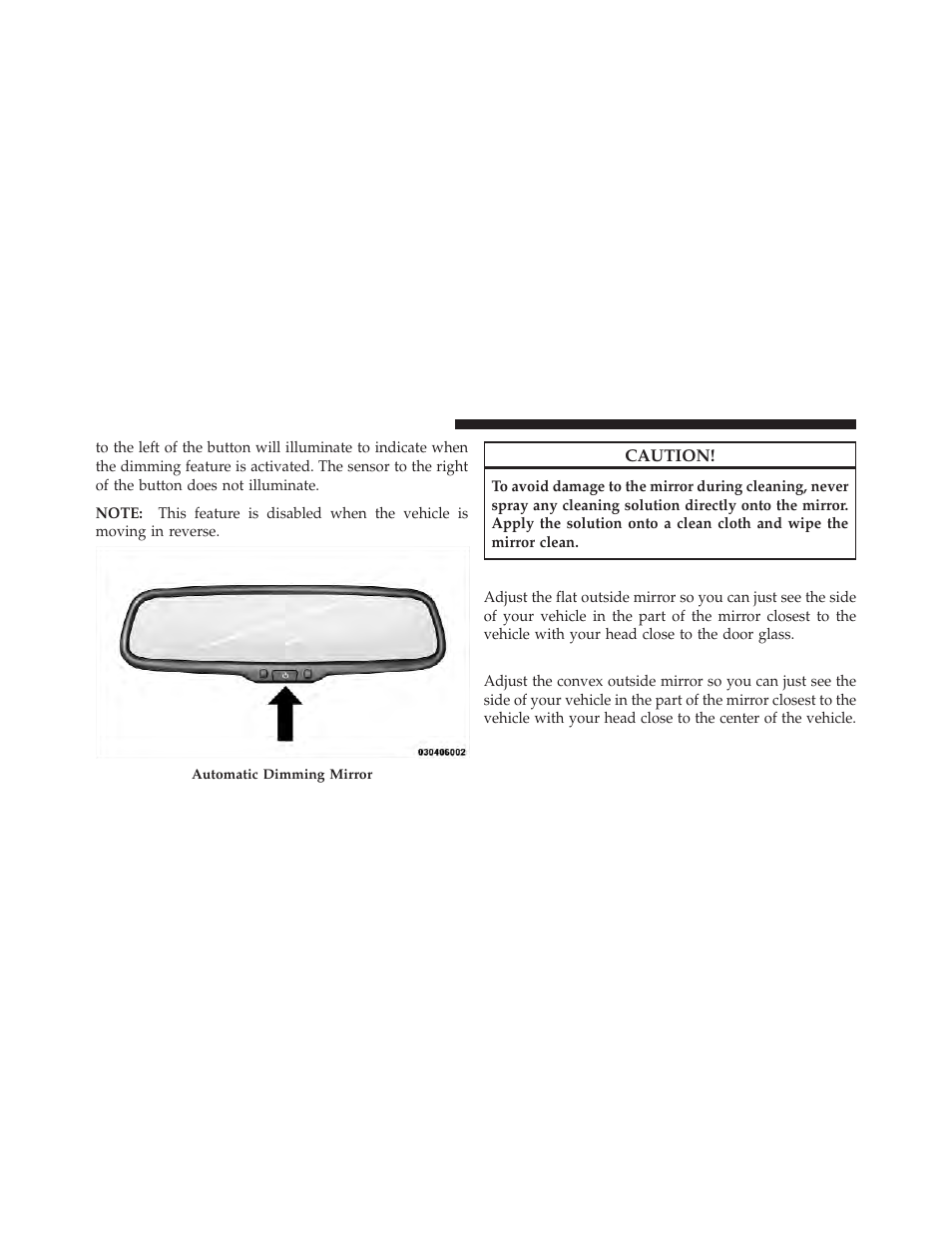 Outside mirror — driver side, Outside mirror — passenger side | Dodge 2012 Caliber - Owner Manual User Manual | Page 100 / 506