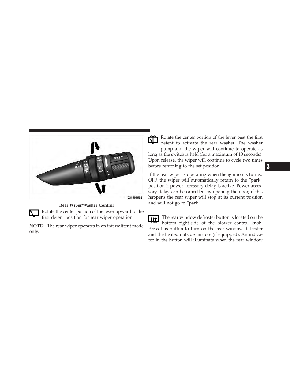 Rear window defroster | Dodge 2012 Caliber - Owner Manual User Manual | Page 193 / 506