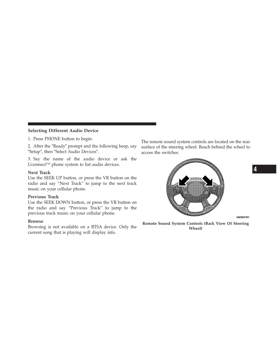 Steering wheel audio controls — if equipped | Dodge 2012 Caliber - Owner Manual User Manual | Page 279 / 506