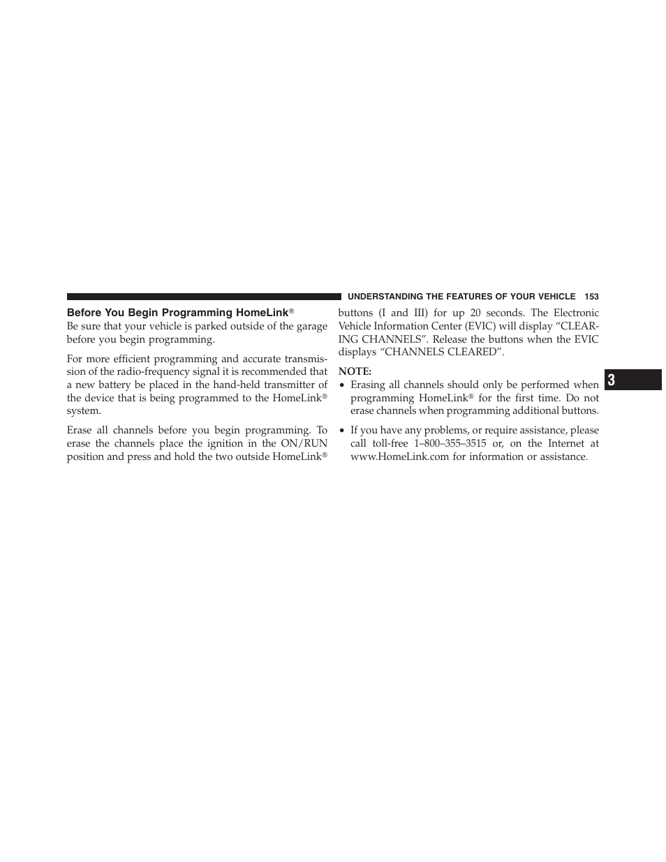 Before you begin programming homelinkĥ, Before you begin programming, Homelink | Dodge 2012 Challenger - Owner Manual User Manual | Page 155 / 494