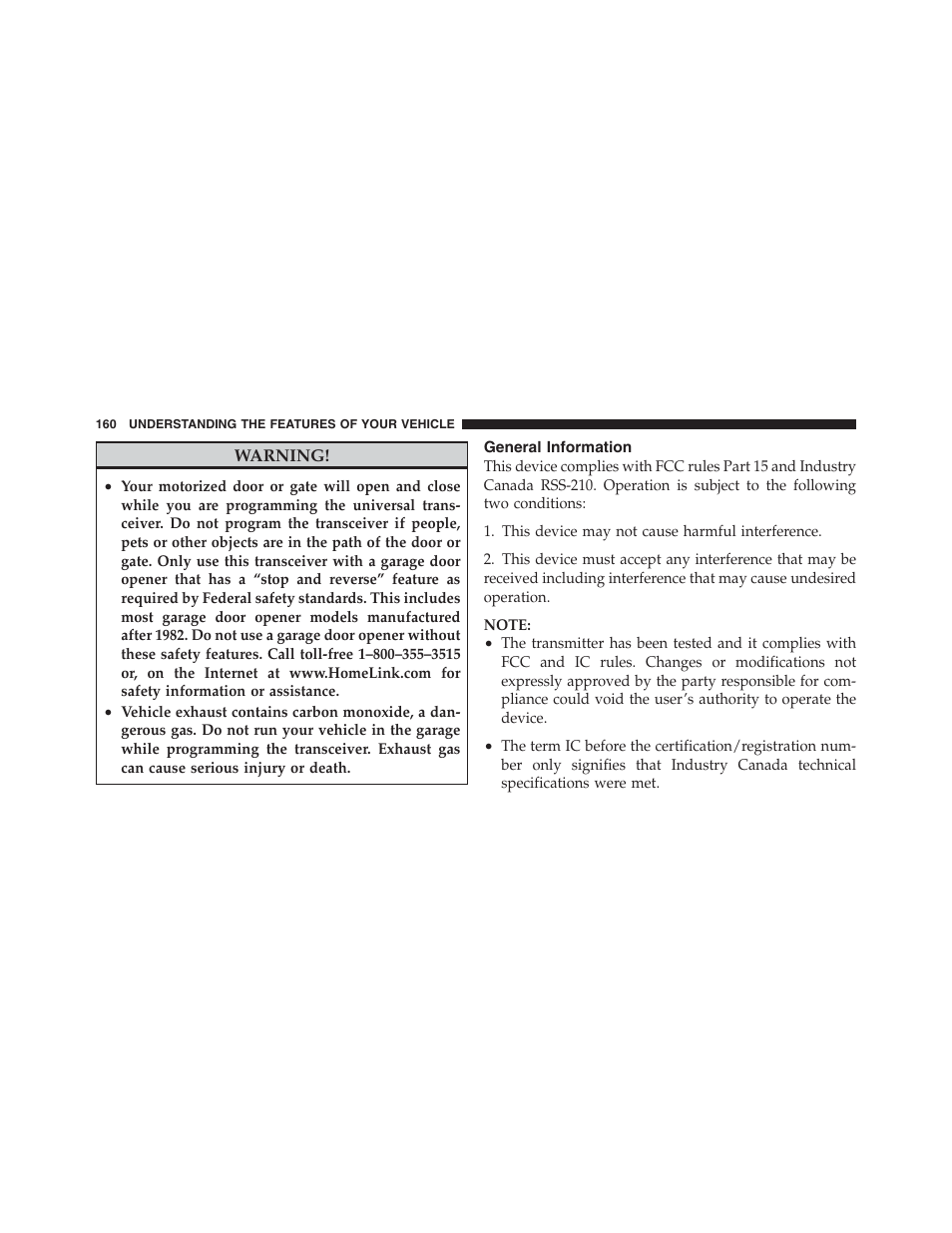 General information | Dodge 2012 Challenger - Owner Manual User Manual | Page 162 / 494