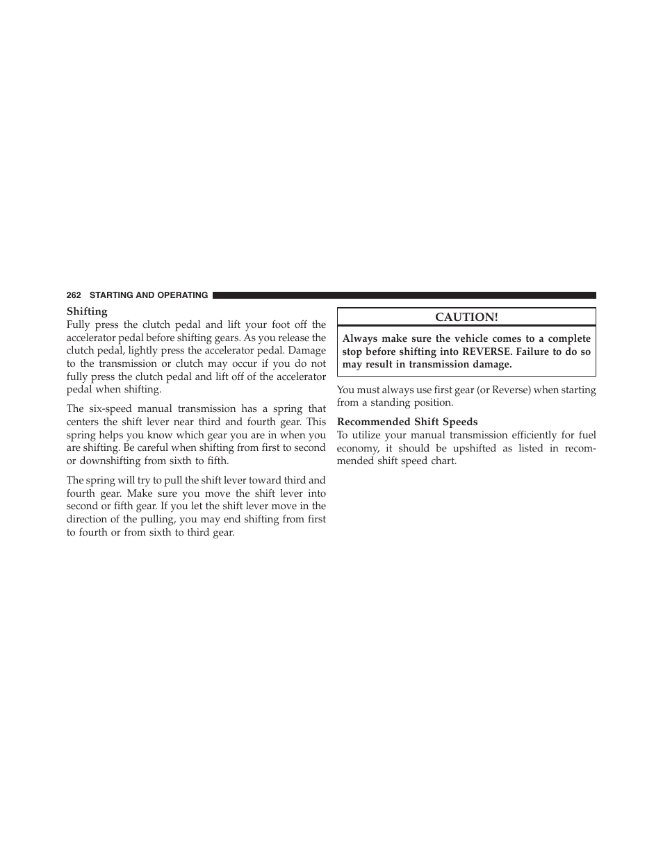 Dodge 2012 Challenger - Owner Manual User Manual | Page 264 / 494