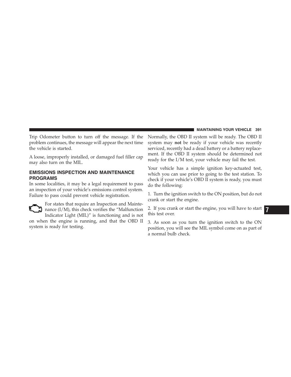 Emissions inspection and maintenance programs, Emissions inspection and maintenance, Programs | Dodge 2012 Challenger - Owner Manual User Manual | Page 393 / 494