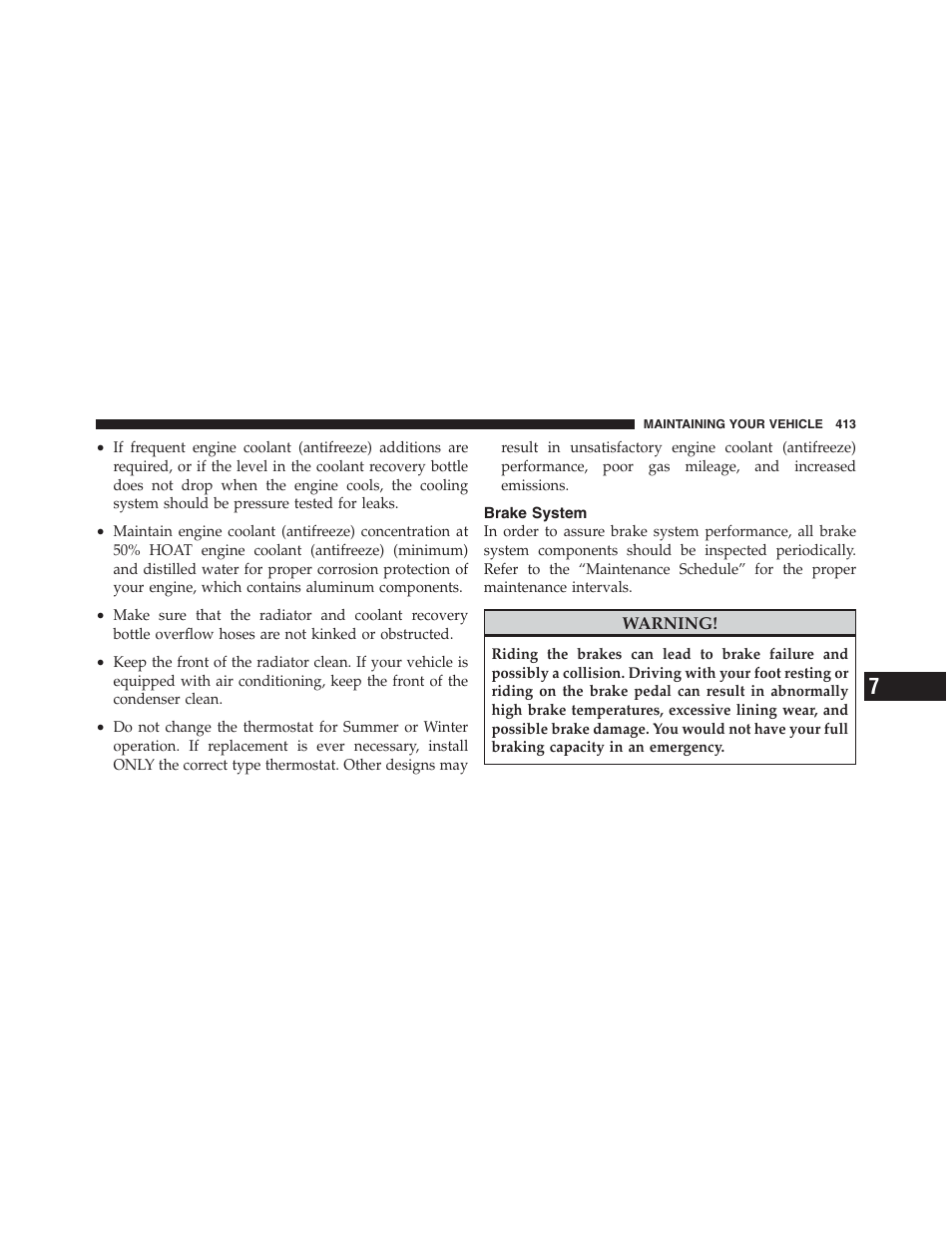 Brake system | Dodge 2012 Challenger - Owner Manual User Manual | Page 415 / 494