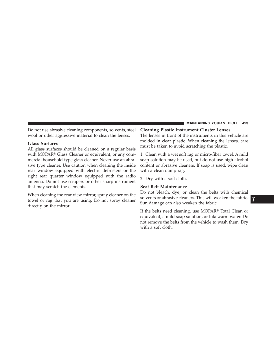 Dodge 2012 Challenger - Owner Manual User Manual | Page 425 / 494