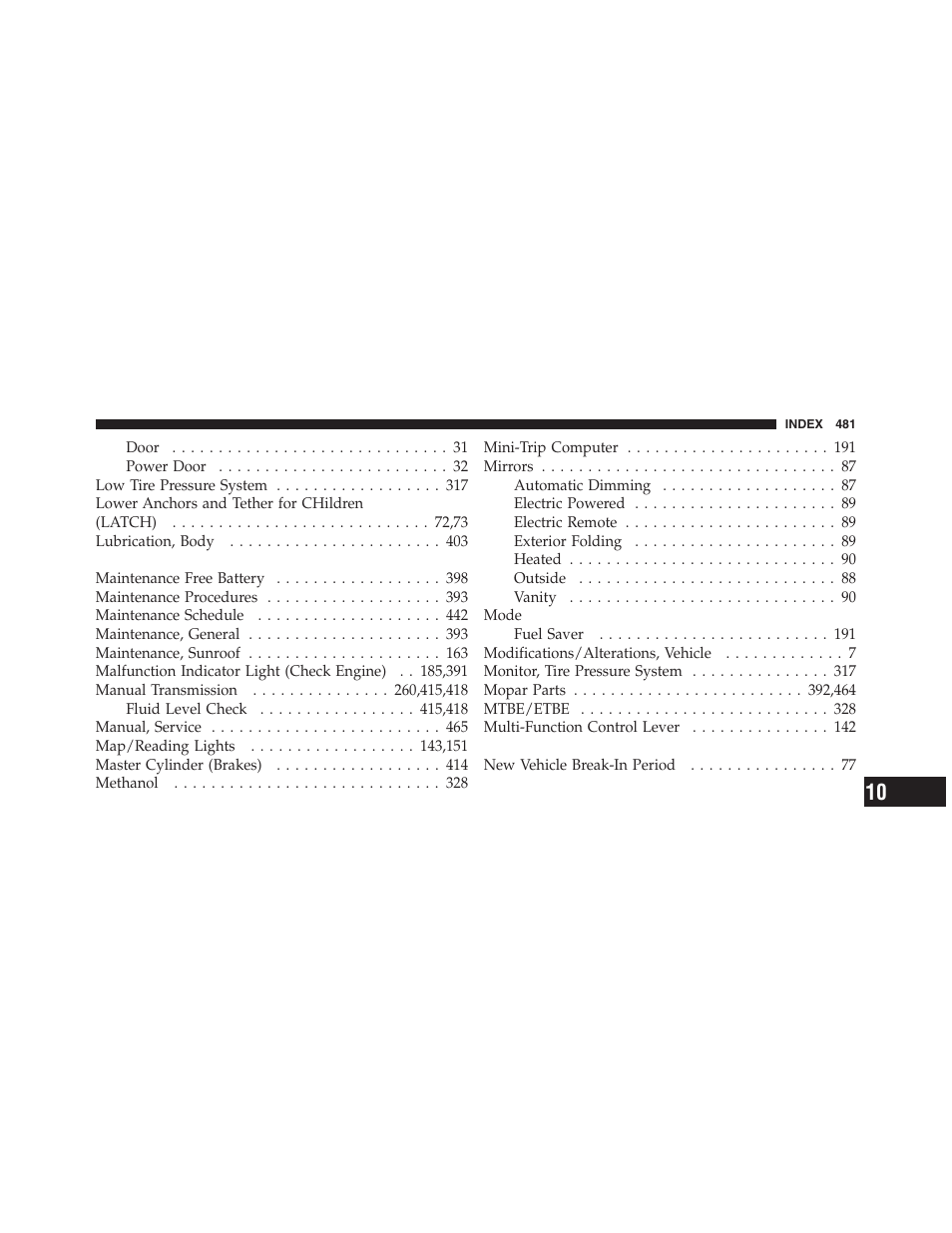 Dodge 2012 Challenger - Owner Manual User Manual | Page 483 / 494