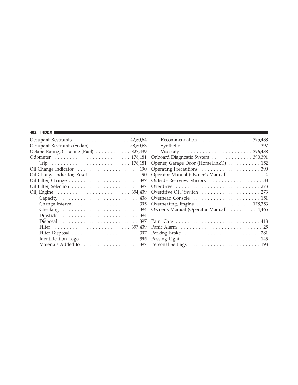 Dodge 2012 Challenger - Owner Manual User Manual | Page 484 / 494
