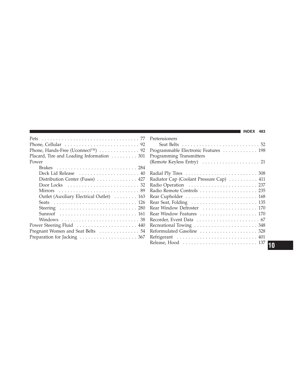 Dodge 2012 Challenger - Owner Manual User Manual | Page 485 / 494