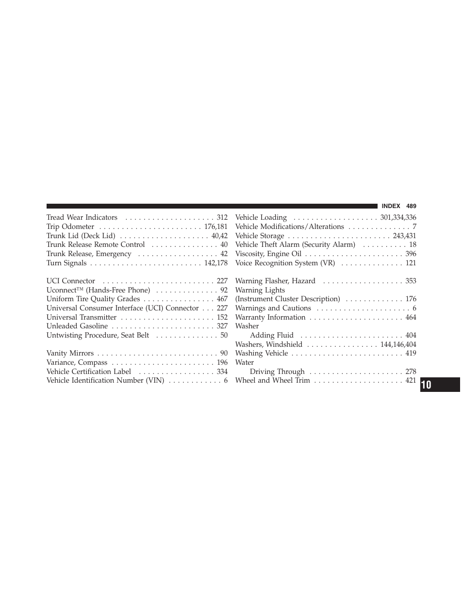 Dodge 2012 Challenger - Owner Manual User Manual | Page 491 / 494
