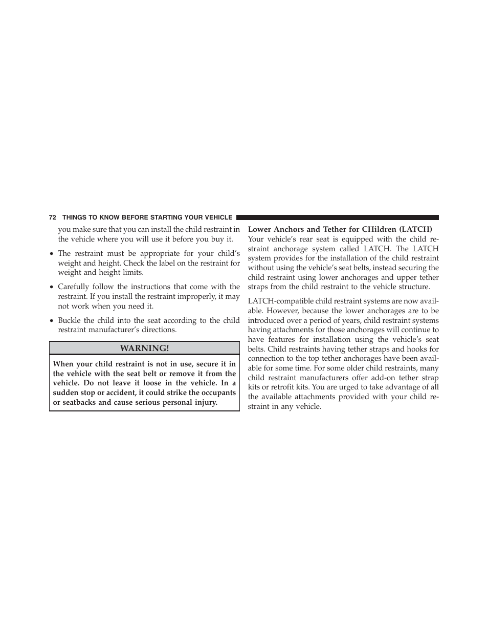 Dodge 2012 Challenger - Owner Manual User Manual | Page 74 / 494