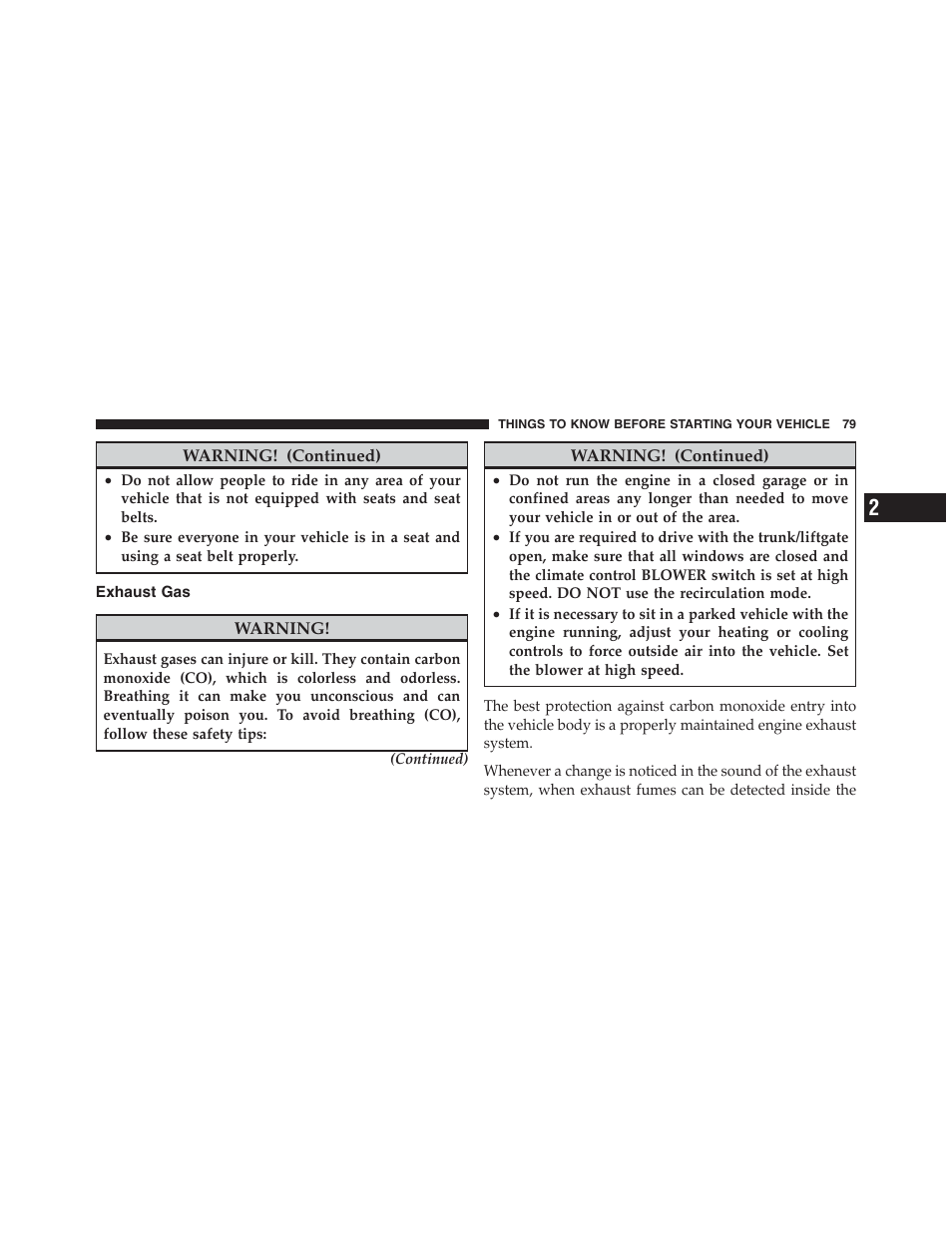 Exhaust gas | Dodge 2012 Challenger - Owner Manual User Manual | Page 81 / 494