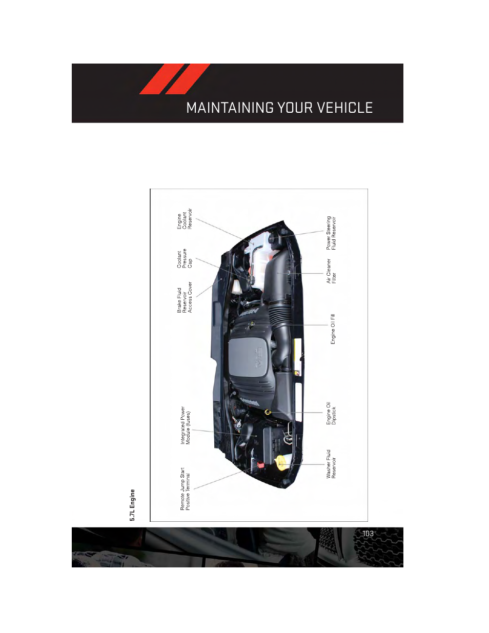 7l engine, Maintaining your vehicle | Dodge 2012 Challenger-SRT - User Guide User Manual | Page 105 / 132