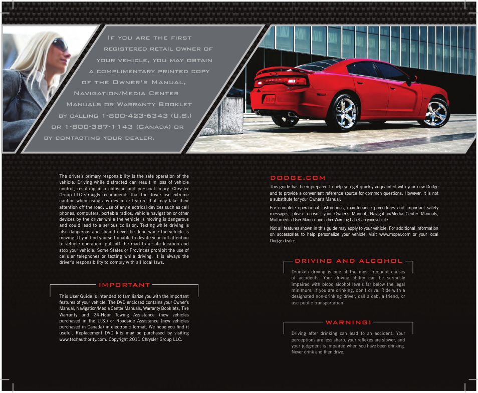 Dodge 2012 Challenger-SRT - User Guide User Manual | Page 2 / 132