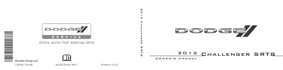 Dodge 2012 Challenger-SRT - Owner Manual User Manual | 471 pages